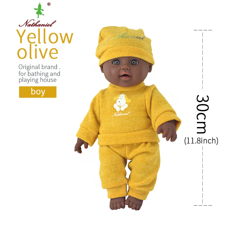 Африканские черные 12 дюймовые куклы для девочек reborn baby boneca corpo inteiro de silicone reborn baby doll реалистичные дети - Цвет: 23