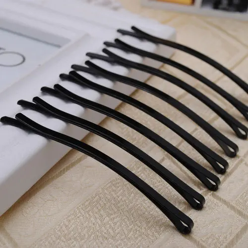 Cheap 12pcs/lot 3 1/4" & 2 1/2" inches black paiting strong hair bobby pins metal clips simply girls hairgrips accessories for women