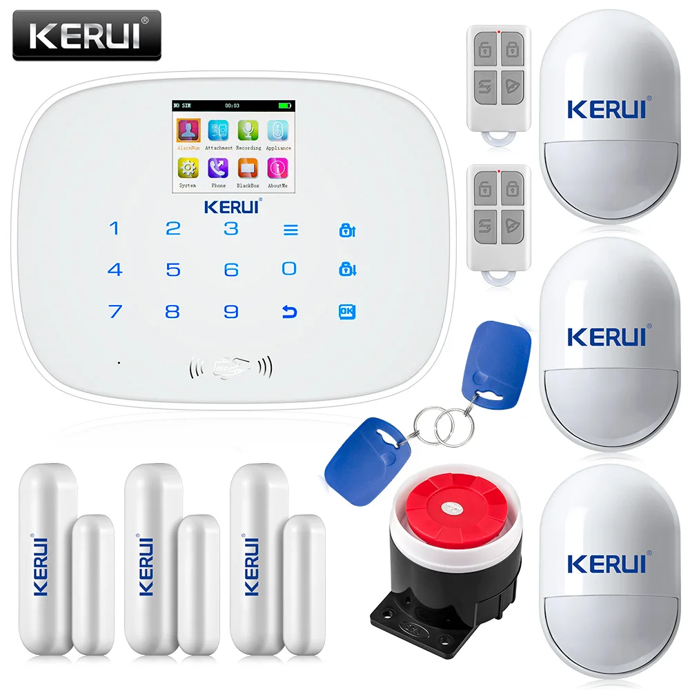 KERUI черный/белый Интеллектуальный беспроводной GMS SMS вызов домашняя охранная