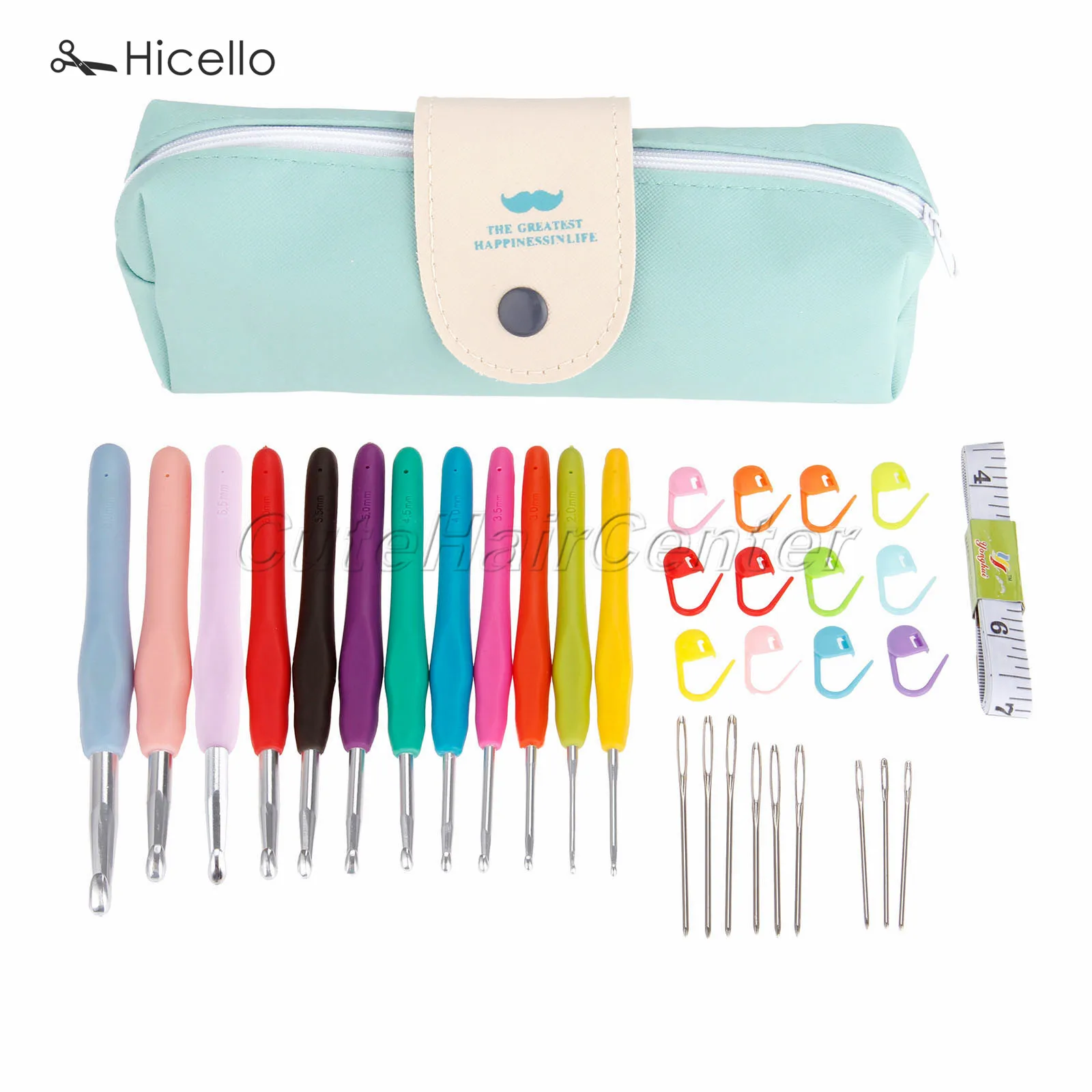 35PCS Knitting Needles Set Bag TPR Knitting Needles Box Stitch Makers