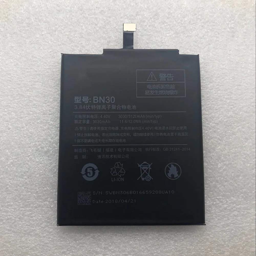 

For Xiaomi Redmi 4A Battery BN30 3120mAh Redrice 4A Hongmi 4A Bateria Accumulator High Quality