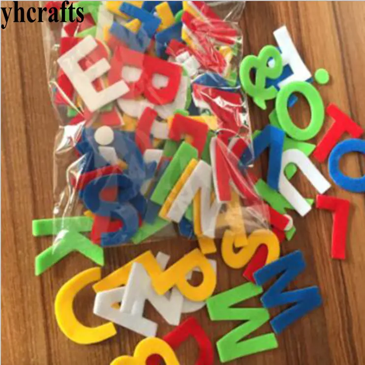 50PCS LOT A Z felt stickers Alphabet fabric stickers Letter sticker Kindergarten ornament Early educational toys