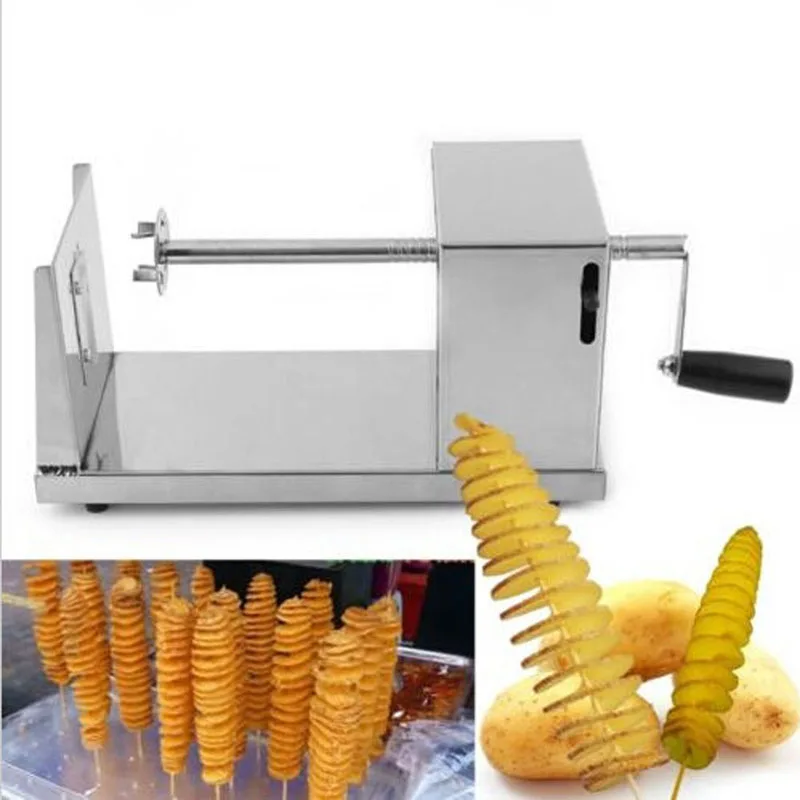 Moongiantgo Tornado Potato Spiral Cutter Manual 3 in 1 Stainless Steel  Potato Twister Curly Fry Cutter Twisted Potato Slicer Vegetable Cutter for