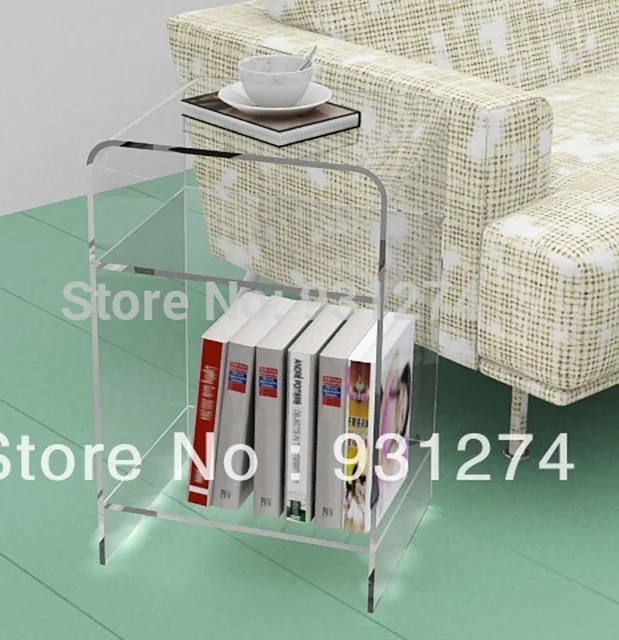 Multi Color Acrylic Nightstand With Magazine Rack Lucite Bedside