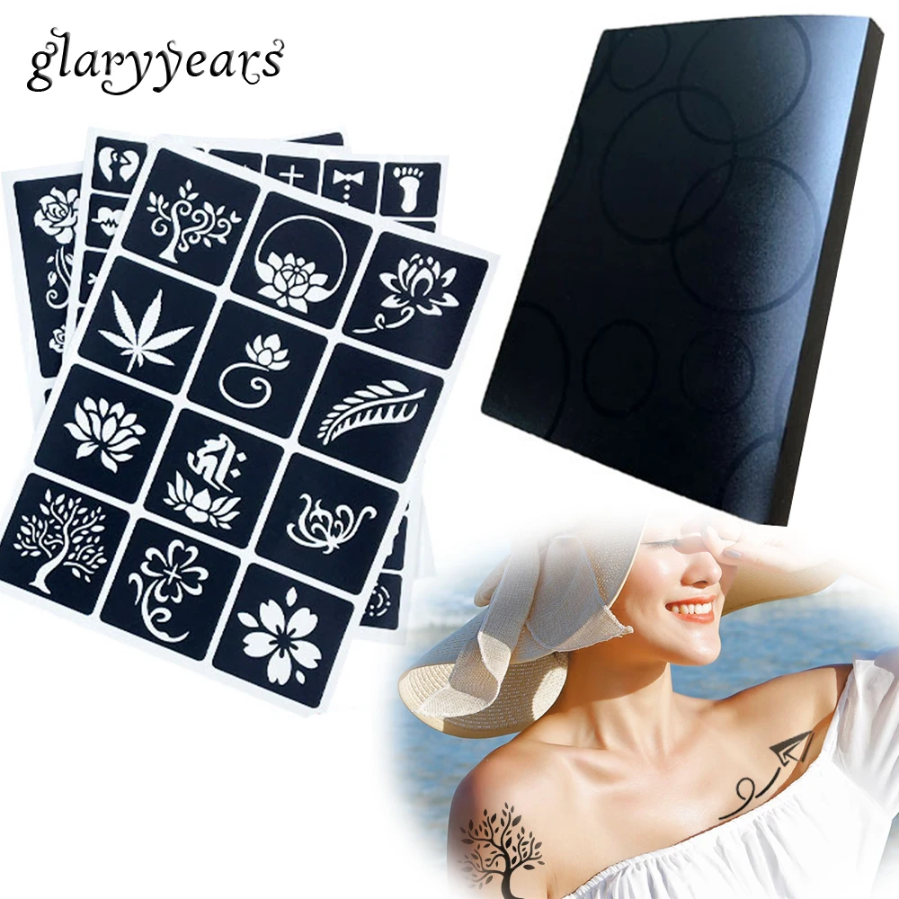 Glaryyears 312 листов 1 набор альбом карточка книга трафареты для татуировок блестящий