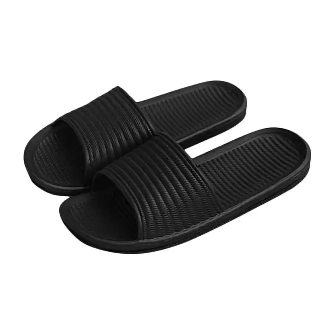 Man Stripe Flat Bath Slippers Summer Sandals Indoor & Outdoor Slippers