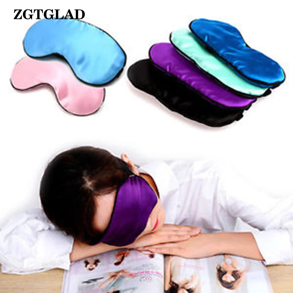 

ZGTGLAD 1Pc Hot Sale Pure Silk Sleep Eye Mask Padded Shade Cover Travel Relax Aid Blindfold Party Gifts Party Favors