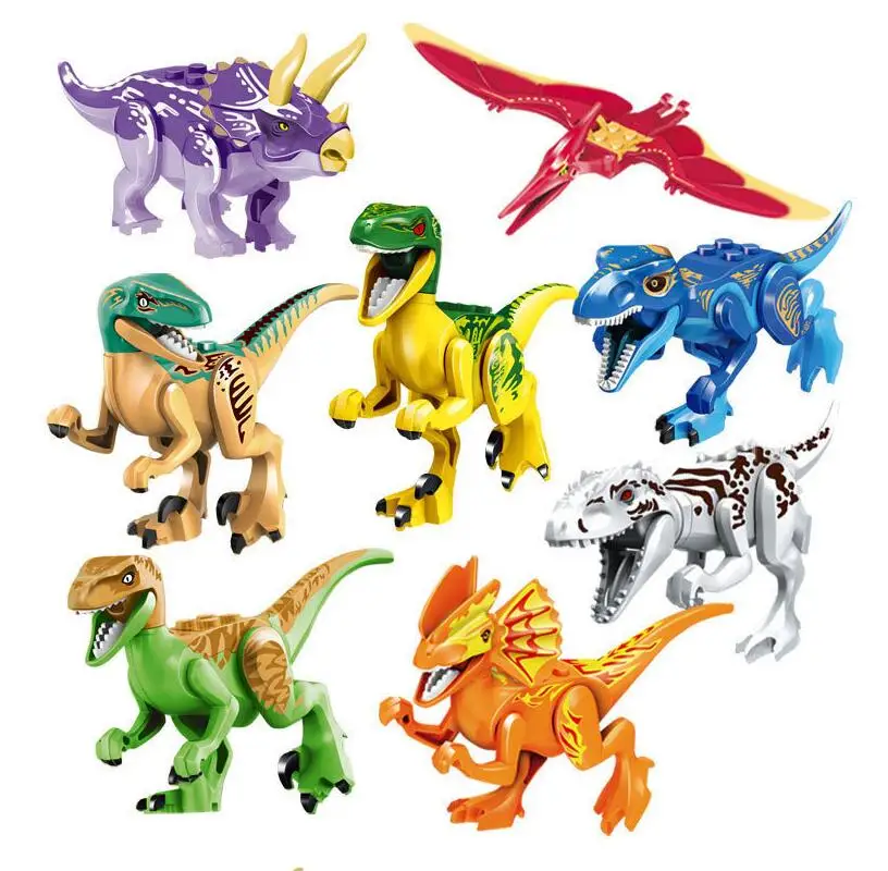 

Jurassic World Dinosaurs All 8pcs/lot Building Blocks Sets Toys Park World Models Bricks Toys Compatible