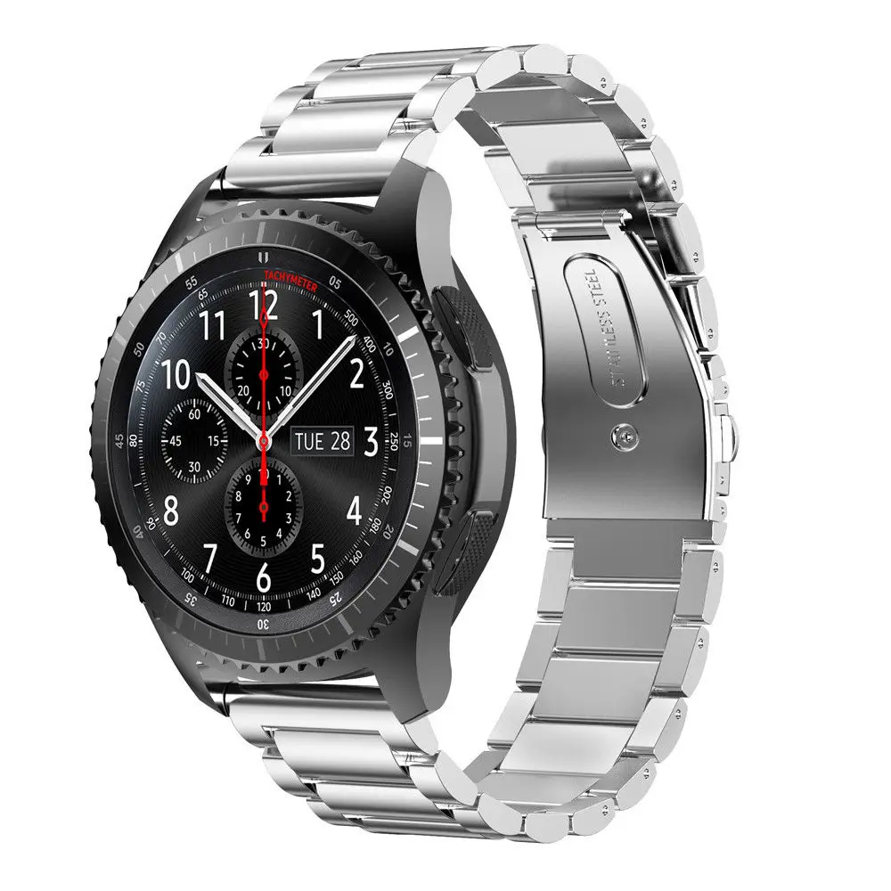 Хохлатый браслет из нержавеющей стали для samsung gear S3 Class/Frontier/Galaxy Watch 46 мм huawei watch gt ремешок 22 мм ремешок для часов