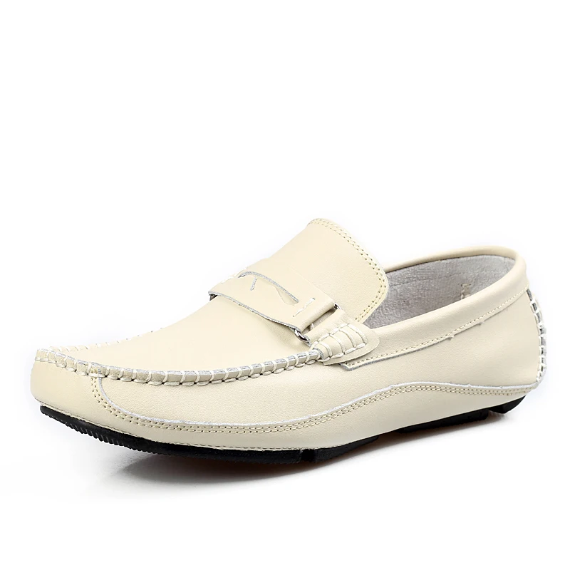 Hommes Cuir Ngouxm Air Respirant Automne on De Mocassins Mode Main Sport marron blanc bleu Solide Noir Slip En Homme Plein Printemps Chaussures Noir 85r8zq