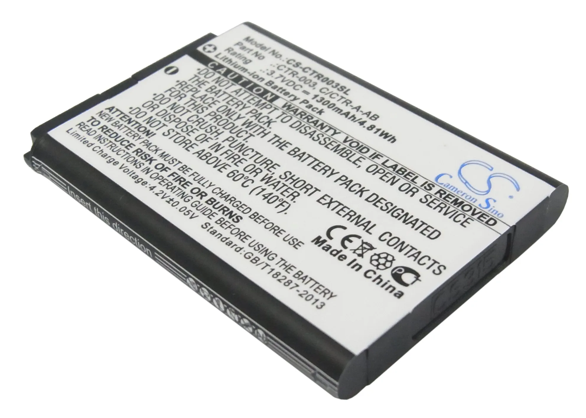 Аккумулятор Cameron Sino 1300 мА/ч C/CTR A AB для Nintendo 2DS XL 3DS CTR 003 jan 001 и других моделей