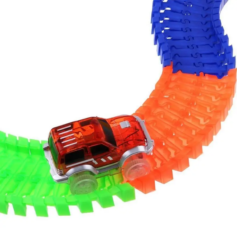 220 track colorful LED Car DIY Miraculou Glowing Race Track Bend Flex Flash in the Dark Assembly Car Toy For Children Gift TV BI (5)