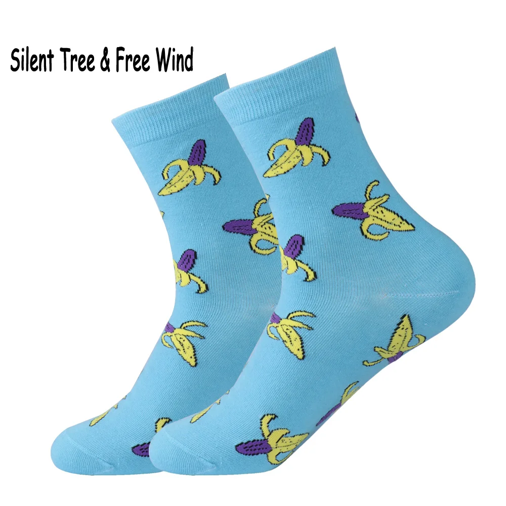 NOVELTY SOCKS FUNNY MENS WOMENS PINK BLUE BANANA COTTON LUCKY PAIR GIFT SOCKS
