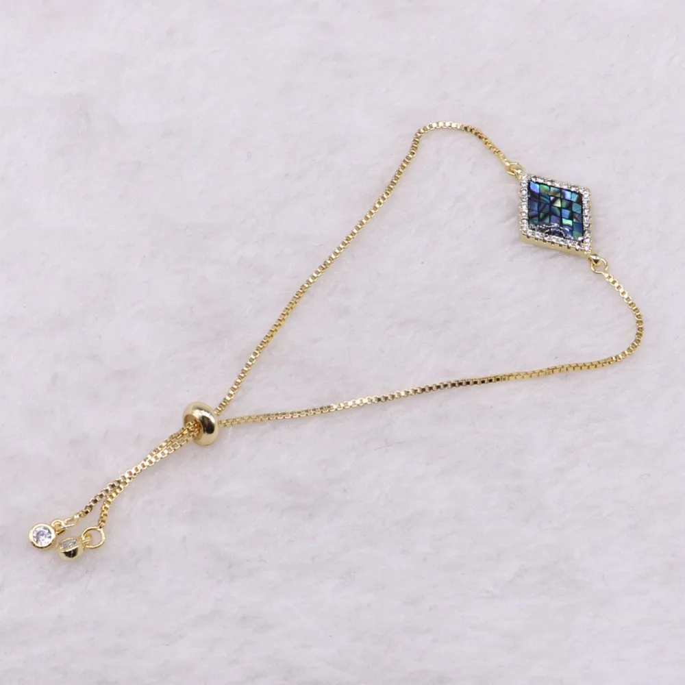 jewelry браслет микро проложить Квадратные Браслет Разноцветные металлический браслет-цепочка ювелирные изделия подарок для леди 3566