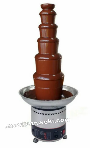 HayWHNKN Commercial Chocolate Fondue Fountain Stainless Steel Heated Retro Chocolate Melting Machine for Weddings Parties Restaurants Cheese BBQ Sauce Ranch Liqueurs 5 Tiers 8 Pounds Capacity 