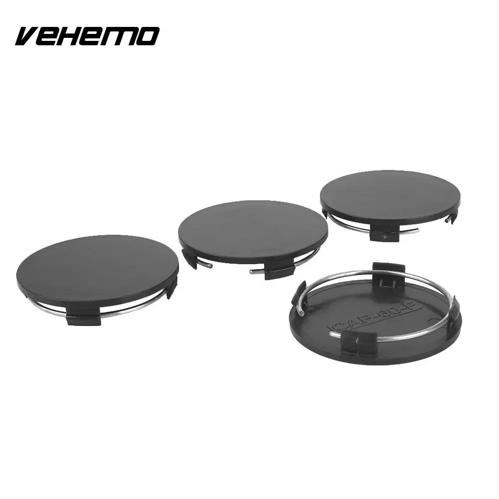 

Vehemo 4Pcs Black No Logo Car Wheel Cover Wheel Center Cap Premium Automobile Dust Cover Wheel Hub Cover Hub Cap