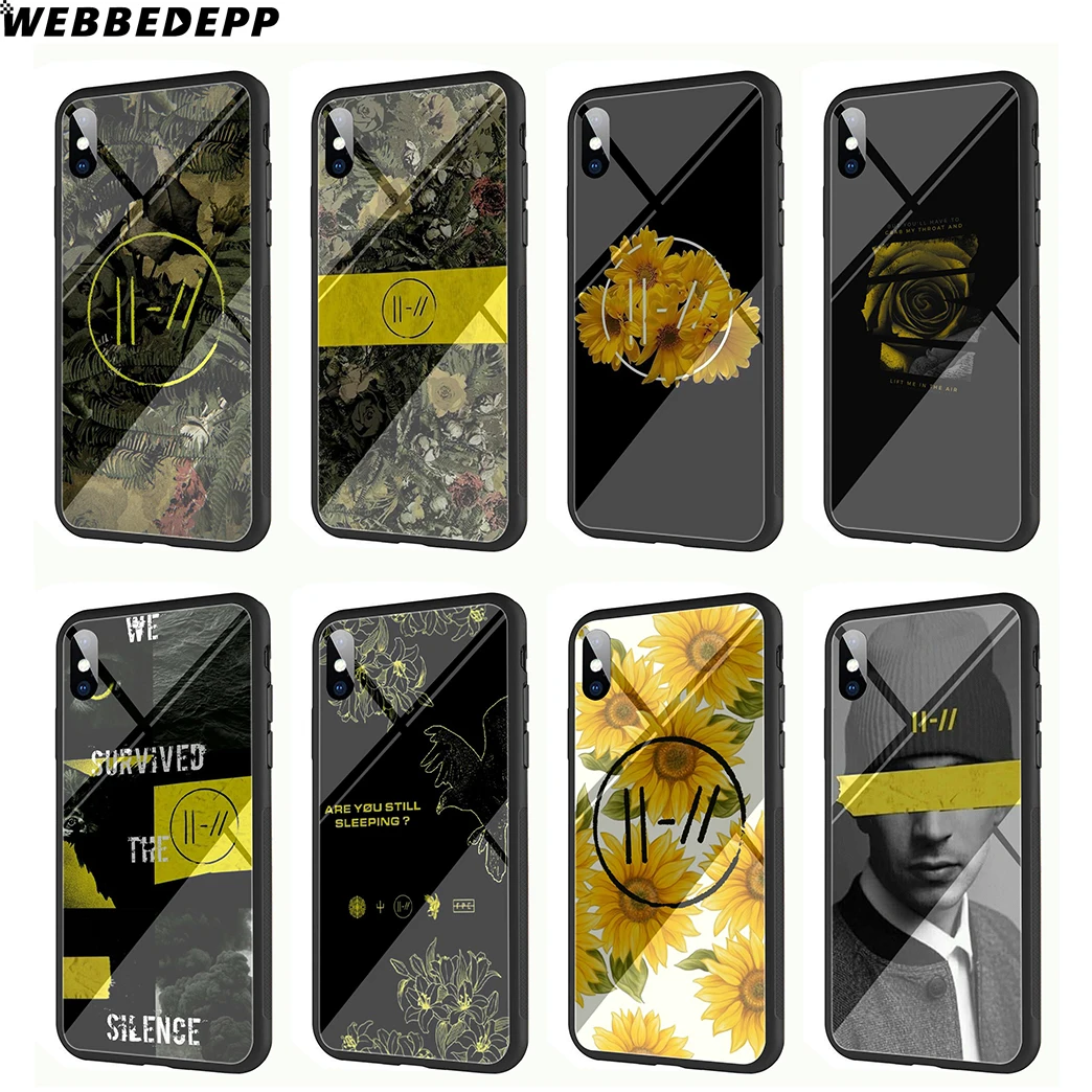 WEBBEDEPP Twenty One Pilots 21 Tempered Glass Phone Case for Apple iPhone Xr Xs Max X or 10 8 7 6 6S Plus 5 5S SE |