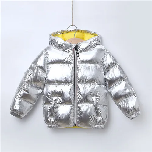 Children Winter Jacket Toddler Down Cotton Coat Waterproof Snowsuit Kids Warm Hooded Outerwear For Baby Boys Girls 2-8 Y Parkas - Цвет: Silvery