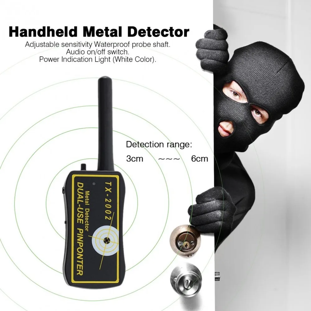 

High Sensitivity Handheld Metal Detector Dual-use Metal Pinpointer Detector Finder Waterproof Probe Shaft Sheath