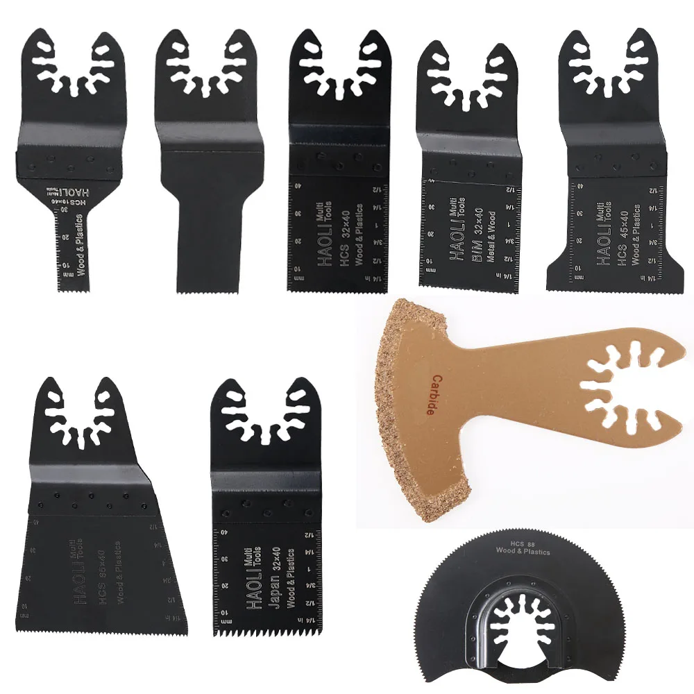9 pcs/set Oscillating Tool Saw Blades Accessories quick change fit for