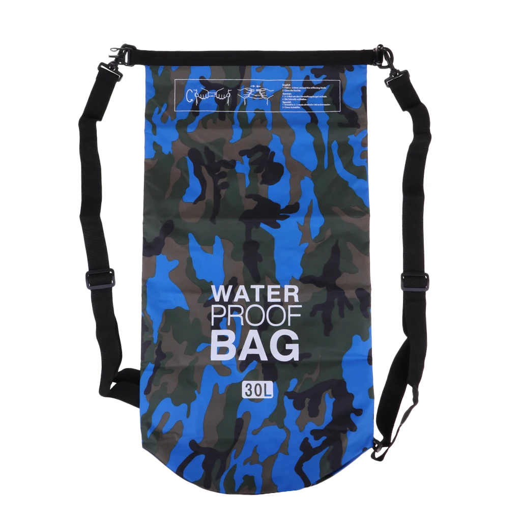 30L PVC Dry Bag Sack Waterproof Floating Dry Gear Bags Sack Backpack for Camping Hiking Climbing Cycling Swim Snorkeling Diving
