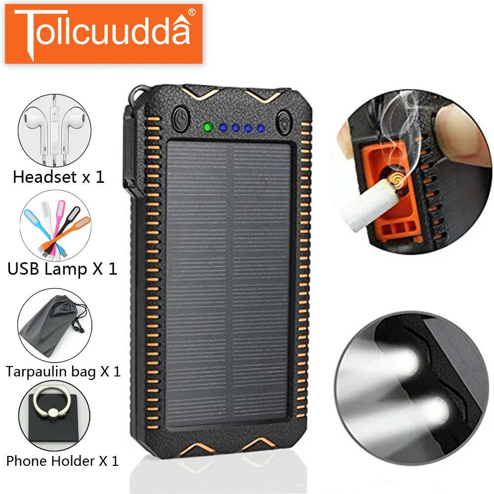 Tollcuudda 20000mAh External Battery High-Capacity Phone Pover Power Bank Solar Charger Cigarette For Mi iphone Huawei Paverbank Tollcuudda 20000mAh External Battery High-Capacity Phone Pover Power Bank Solar Charger Cigarette For Mi iphone Huawei Paverbank
