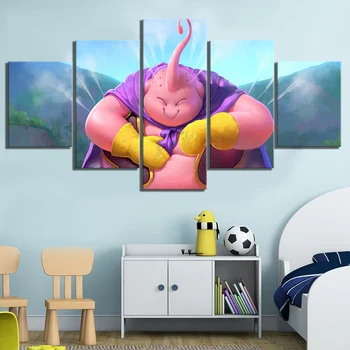 

5 Piece Anime Poster Dragon Ball Buu Fanart Cartoon Wall Stickers Canvas Paintings for Home Decor Wall Art