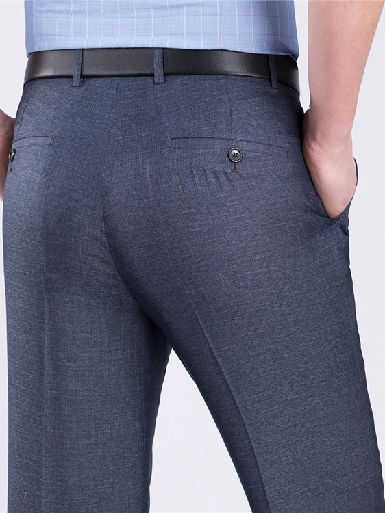 Men's Suit Pants Summer Silk Dress Pants Double Pleated Formal Trousers High quality Big Man 46 48 50 52 54 56 Plus Size