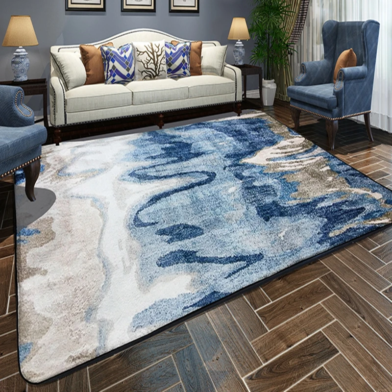 

Abstract Painting Printed Floor Carpet Rugs Modern Style Bedroom Carpet For Living Room Non-Slip Tapete Household Rectangle Mats