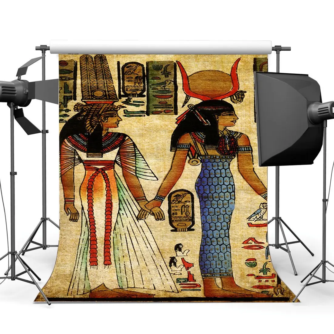 

Shabby Egypt Backdrop Old Egyptian Mural Painting Backdrops Ancient Pharaoh and Hieroglyphics Background