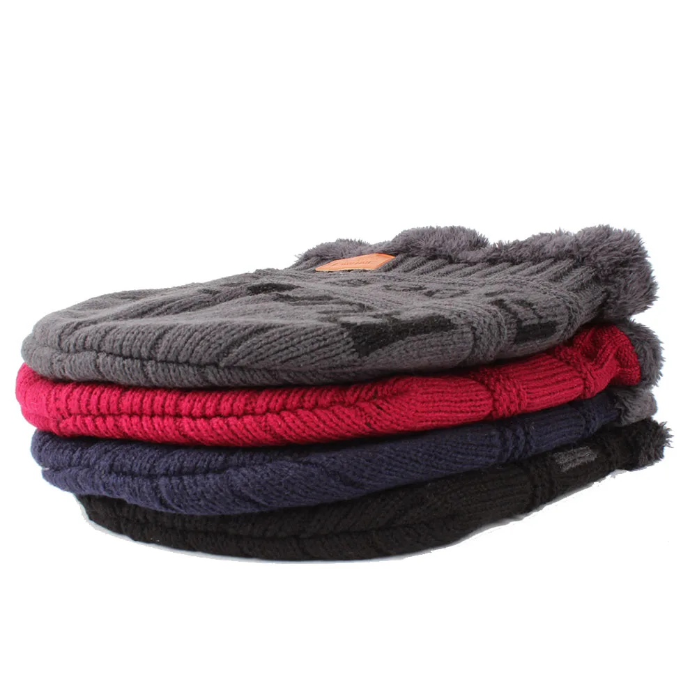 Зимние шапки Skullies Beanies вязаная шапка для женщин и мужчин теплые двухслойные