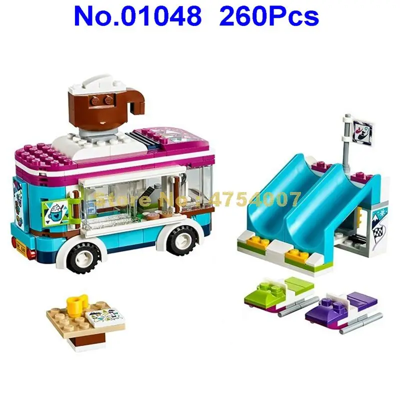

260pcs girls friends snow resort hot chocolate van mia 2 figures building block 41319 Toy