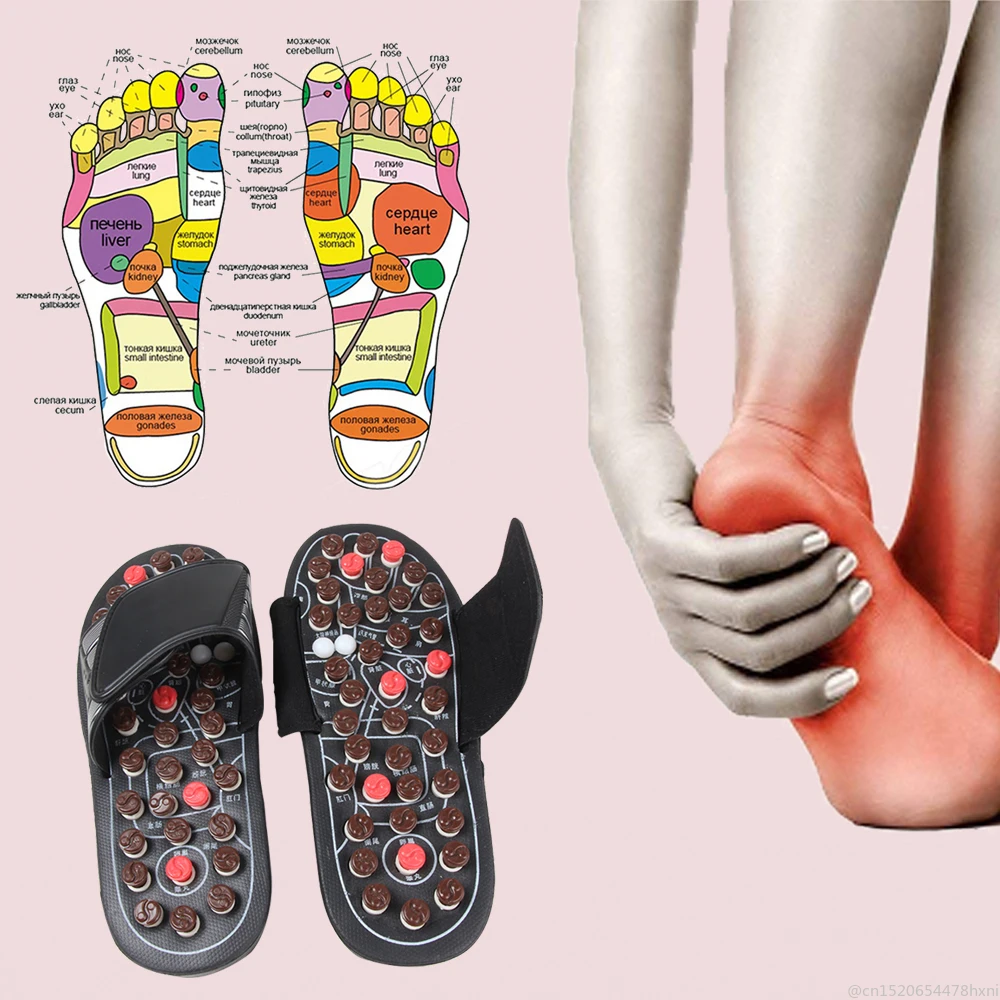 

Drop Ship Acupuncture Therapy Magnetic Foot Massage Slippers Foot Acupoint Activating Reflexology Foot Care Massageador Sandal