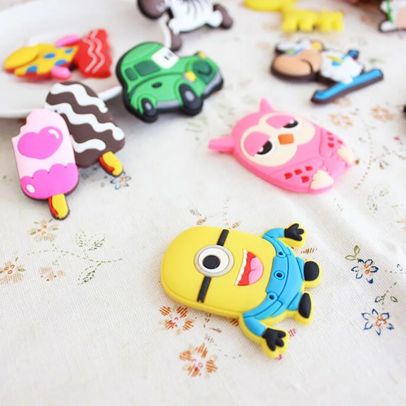 5pcs/lot Refrigerator Rubber Cartoon Fridge Sticker Home Decor Random Colorin