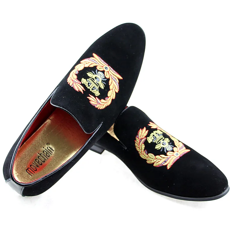 Men's Fashion Suede Leather Embroidery Loafers Mens Casual Printed Moccasins Oxfords Shoes Man Party Driving Flats EU size 38-45 Men's Fashion Suede Leather Embroidery Loafers Mens Casual Printed Moccasins Oxfords Shoes Man Party Driving Flats EU size 38-45