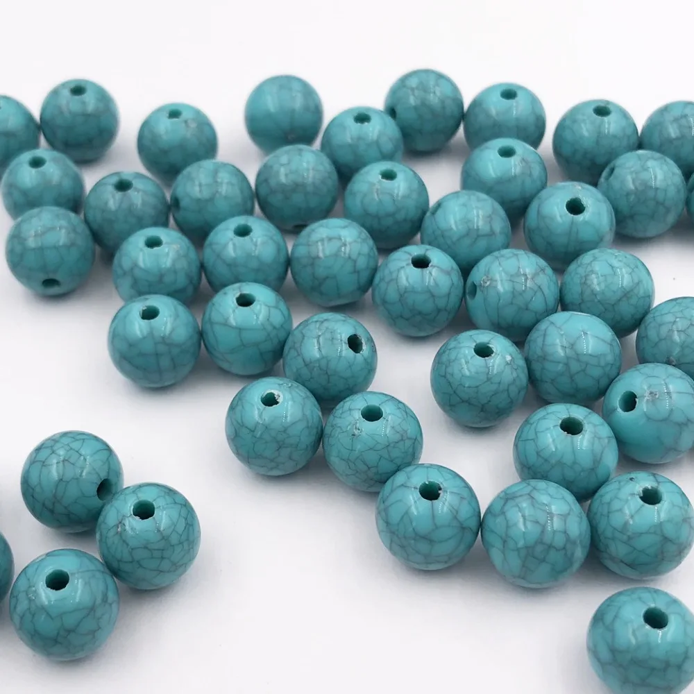Круглые бусины небесно-голубого цвета Howlite 10 мм 100 шт. круглые зеленого для