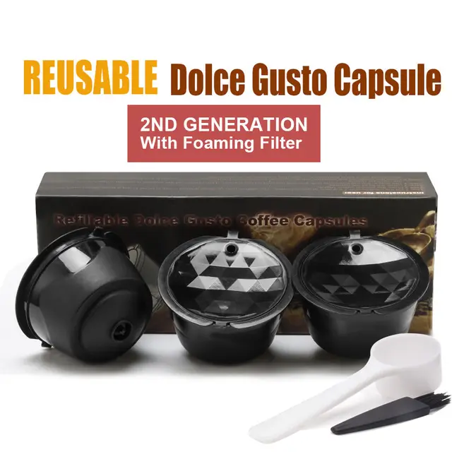 Best Offers 6PCS/bag Refillable Reusable Coffee Capsules For Dolce Gusto Black Brown Baskets Dripper Tools Stainless Steel Mech Dolci Gusto 