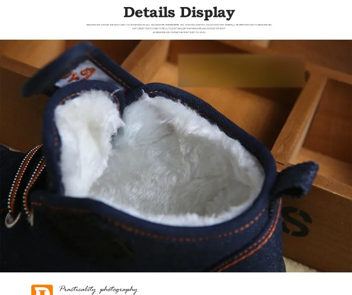 New Autumn Baby Shoes 2017 Casual Demin Jeans Children Boots Winter Canvas Rubber Boys Sneakers Plush Warn Toddler Girls Shoes 467 (11)