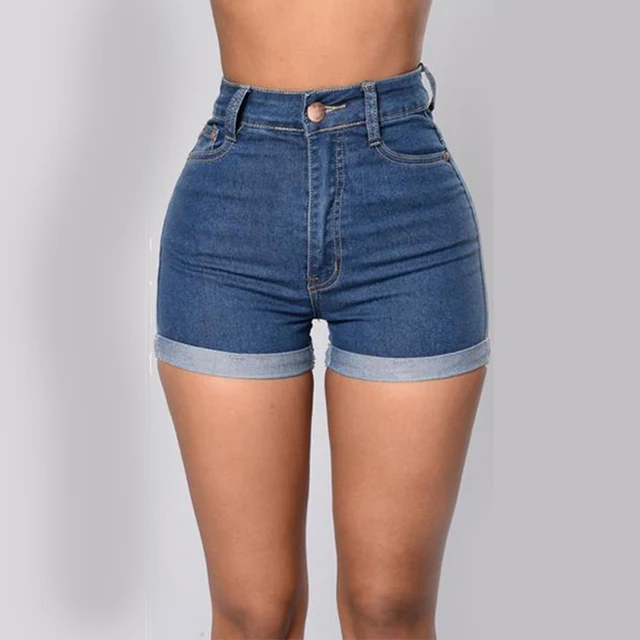 women in jean shorts