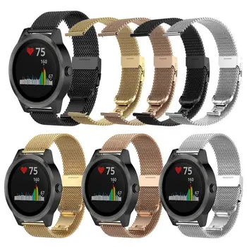 

20mm Watch Strap Milanese Stainless Push Button Buckle Watch Band Wristband For Garmin Vivoactive 3 Vivomove HR Smart Watch