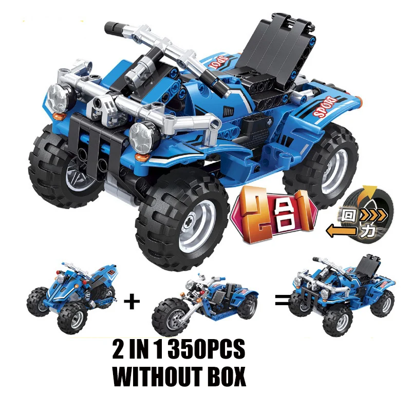 

Technic 2 in 1 Deformation Three Wheeled Motorcycle Building Blocks Bricks Kids Toys for Children Compatible With Legoings