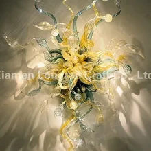 Дешевый Удивительный цветок светодиодный светильник из муранского стекла