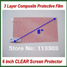 100 шт. Универсальный 6 дюймов ясно Экран защитная плёнка для НУА Вэй с сеткой для gps MP4 Камера Размеры 129x73 мм