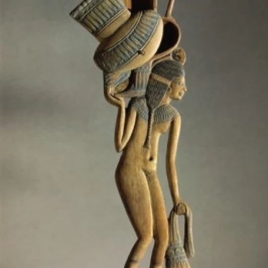 Silhouette of a Young Girl with a Tureen   Egyptian Art Poster Print (24 x 36)