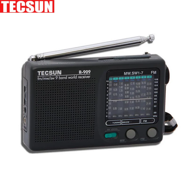 Оригинальный Tecsun R-909 R909 радио FM / MW SW 9 полосы слово приемник Портативный tecsun