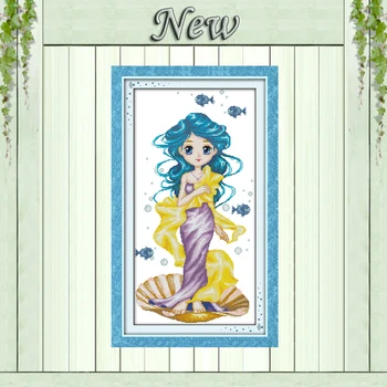 

Ocean baby angel home decor paintings counted print on canvas DMC 14CT 11CT chinese Cross Stitch Needlework Sets Embroidery kits