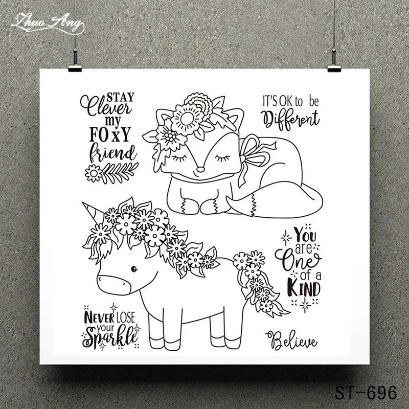 

Cute Unicorn Transparent Clear Stamp for Scrapbooking Rubber Stamp Seal Paper Craft Clear Stamps Card Making