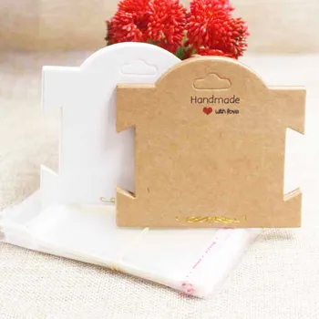 

Zerong gold foil jewelry package & display card,DIY handmade earring tag card,hair clip /bracelet tag card 100pcs+100 oppbags