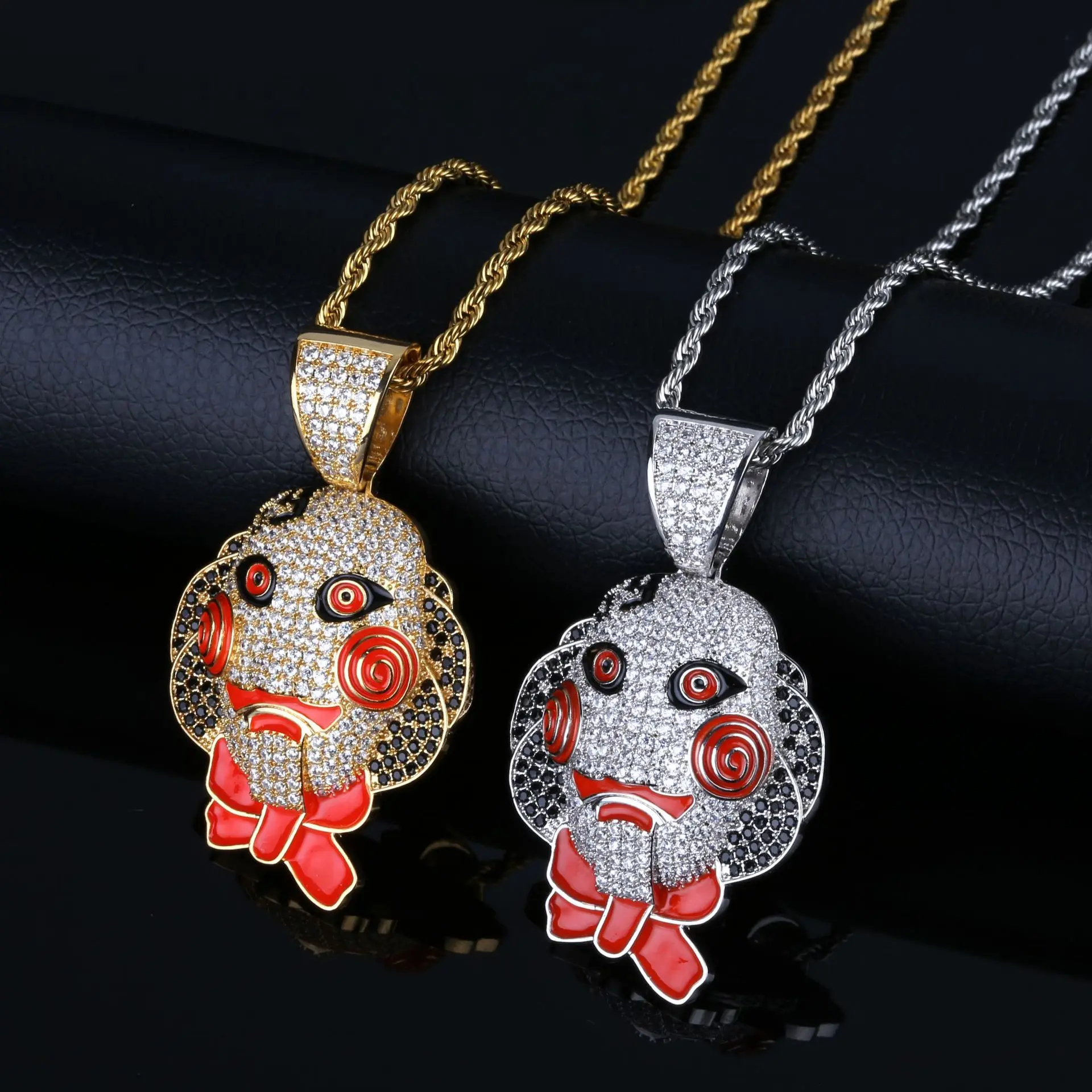 

Hip Hop Iced Out Bling 6ix9ine Chain Clown 69 Tekashi69 Necklaces & Pendants Saw Billy Inspired Necklace with 24" Rope Chain