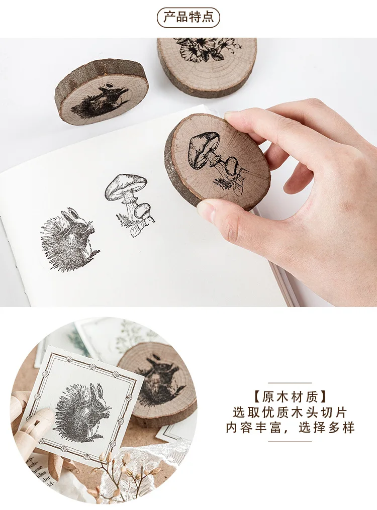 Vintage Forest mailbox animal plant decoration stamp wooden rubber stamps for scrapbooking stationery DIY craft standard stamp